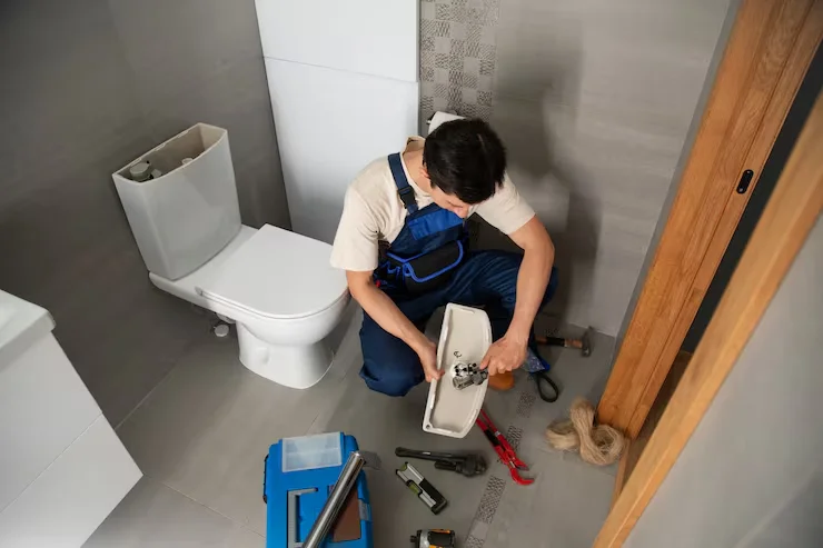 Bathroom plumbing and toilet repair service