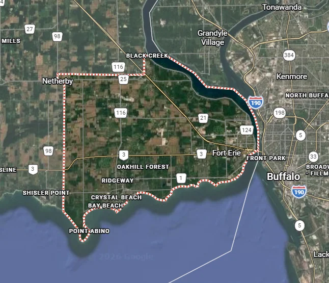 Fort Erie service area map